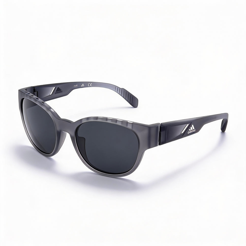 adidas Casual Unisex Grey Plastic Frame, Smoke Non-Polarized 55mm Lens Sunglasses with UV Protection