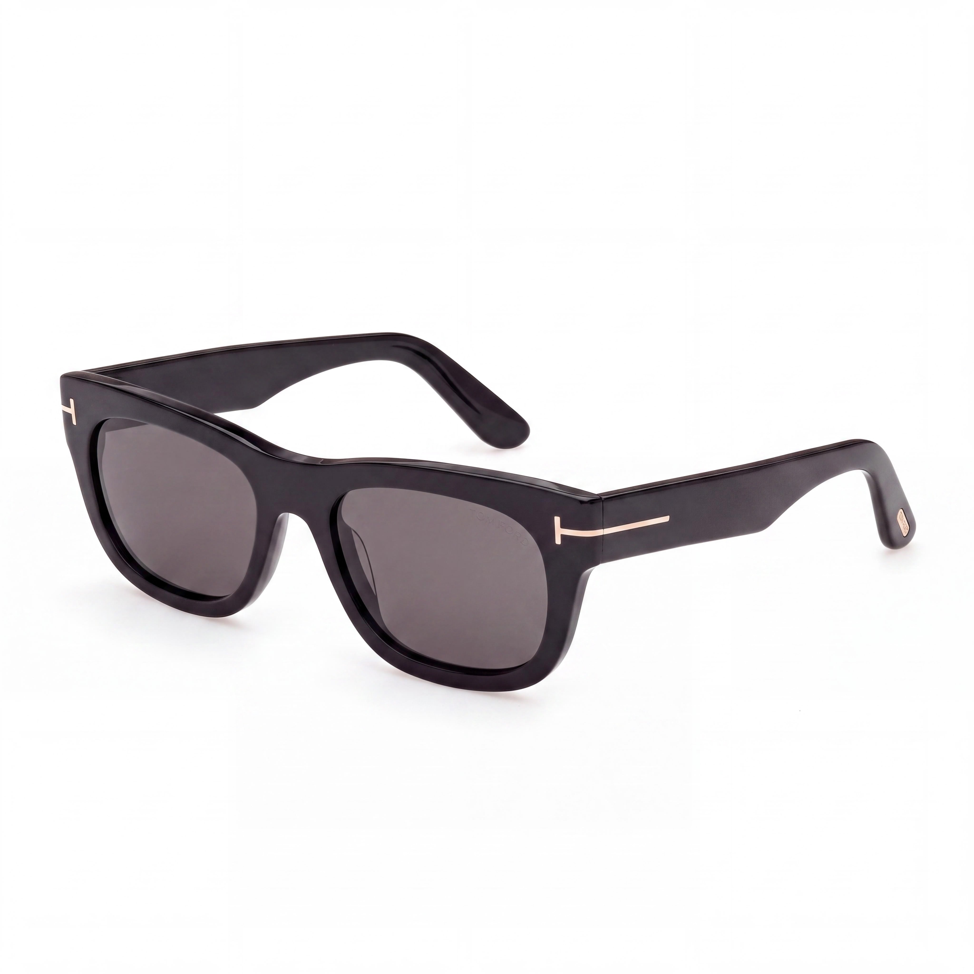 Tom Ford Marshall FT1334 Men's Rectangular Black Acetate Non-Polarized Smoke 100% UV Protection 54mm, Photo 1