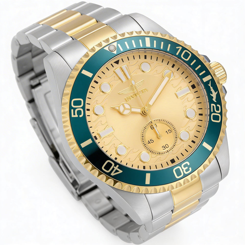 Invicta Pro Diver 49425 Men's Quartz Silver Stainless Steel Watch with Gold Dial 43mm
