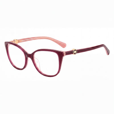 Kate Spade New York Gafas de sol polarizadas modernas para mujer, montura de plástico color rosa burdeos, lentes violetas, 52 mm