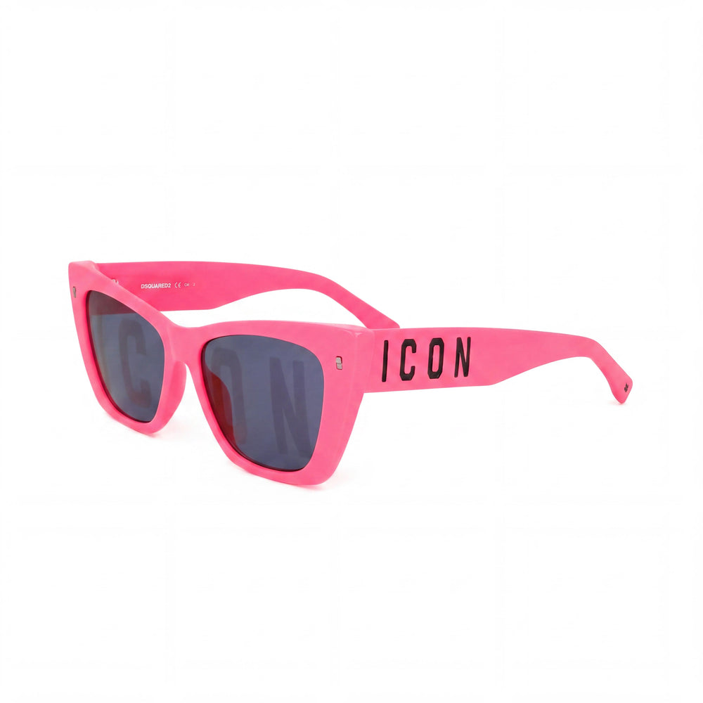Dsquared2 Icon 0006/S Women's Acetate Black Fuchsia Sunglasses with Violet Multilayer Lenses 53mm UV Protection