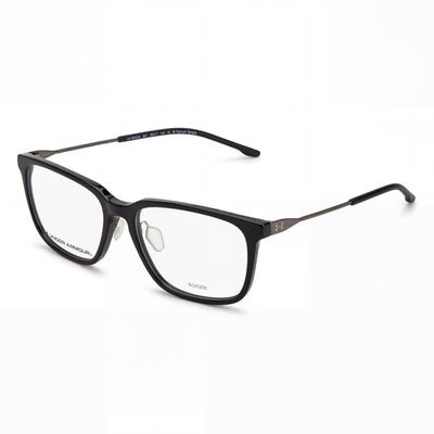 Gafas de sol unisex de la colección Modern de Under Armour con montura de acetato negro y lentes de policarbonato, tamaño 55 mm