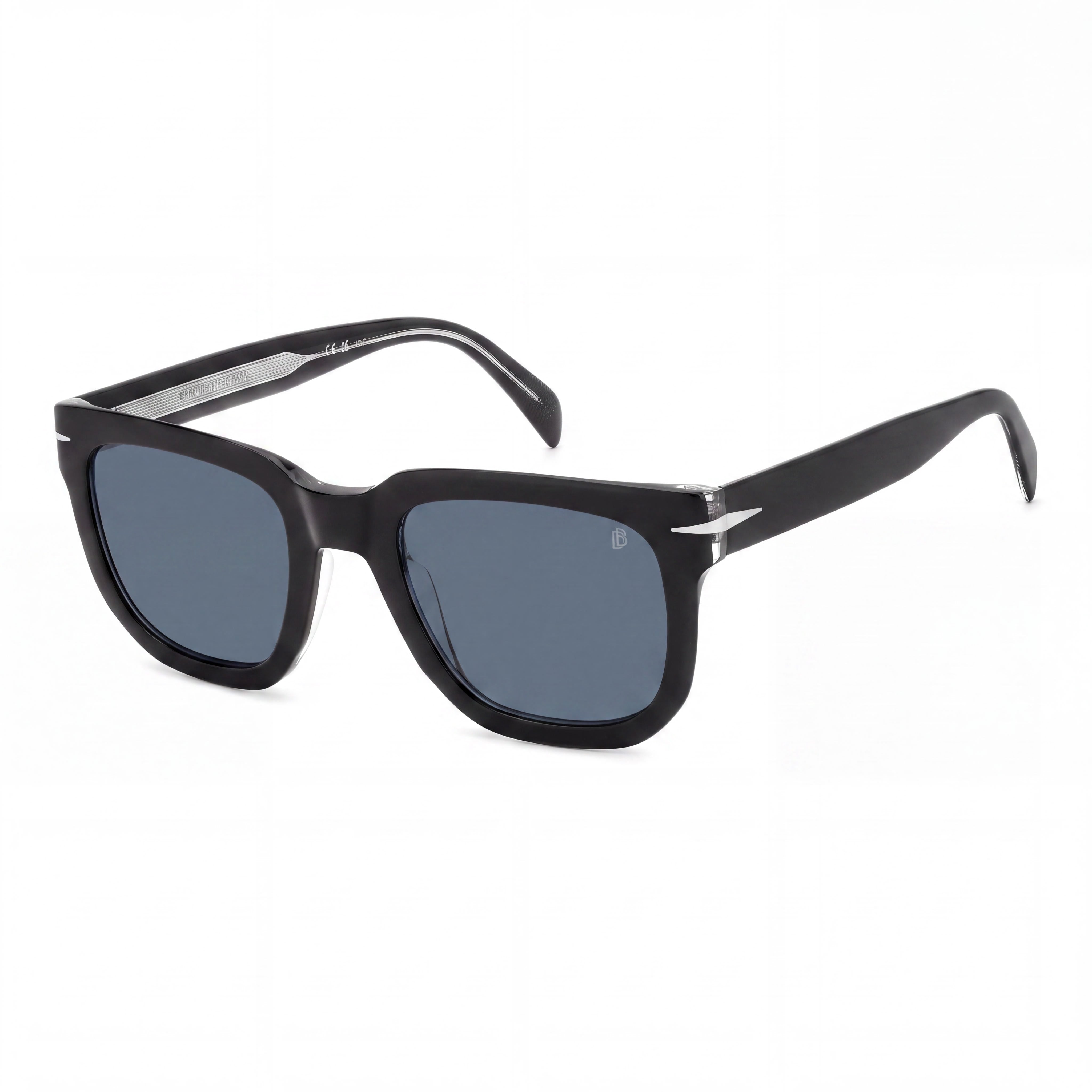 David Beckham DB 7118/S Men's Acetate Black Crystal Frame Blue Lens Casual Sunglasses 52mm, Photo 1