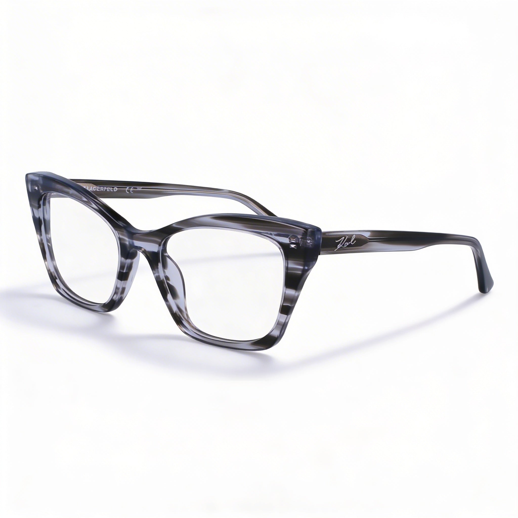 KARL LAGERFELD Modern Women's Acetate Striped Grey Eyewear 52mm, Photo 1