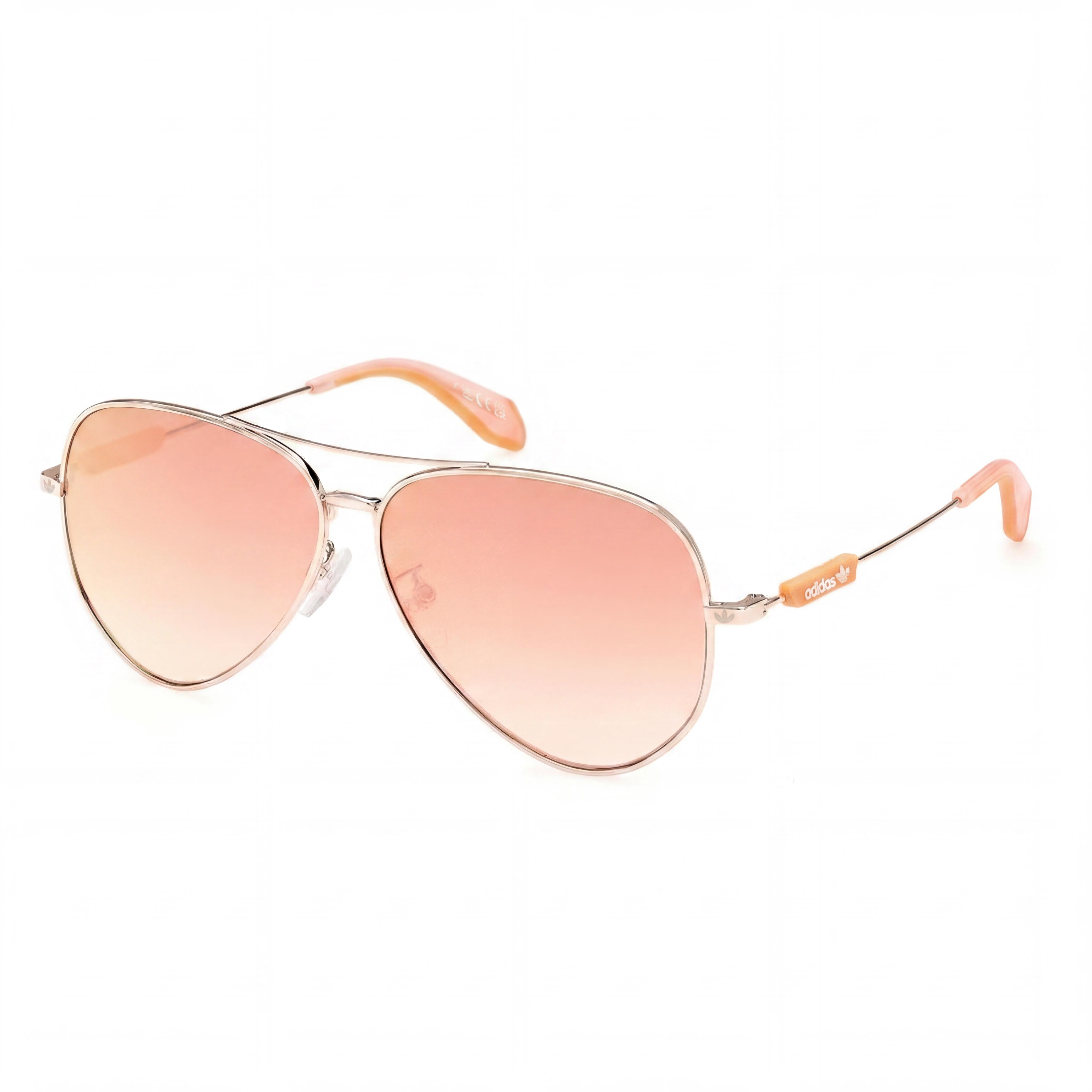 Gafas de sol unisex adidas OR0085 de estilo casual con montura de plástico dorado y lentes de espejo Roviex de 59 mm, Photo 1