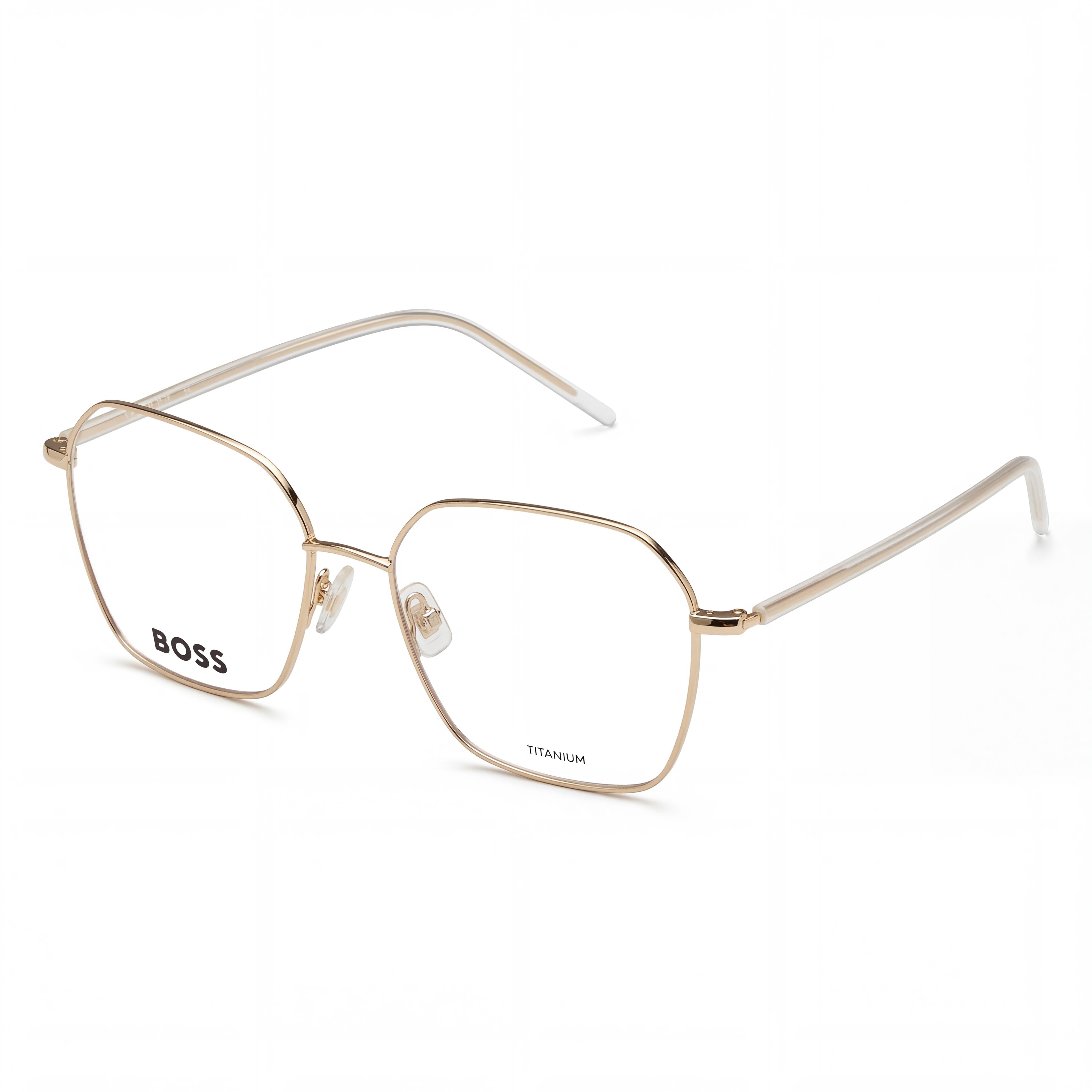 BOSS Audio Systems Boss 1398 Unisex Full Rim Square Rose Gold Titanium Frame with Polycarbonate Lenses, 54mm Eyeglasses, Photo 1