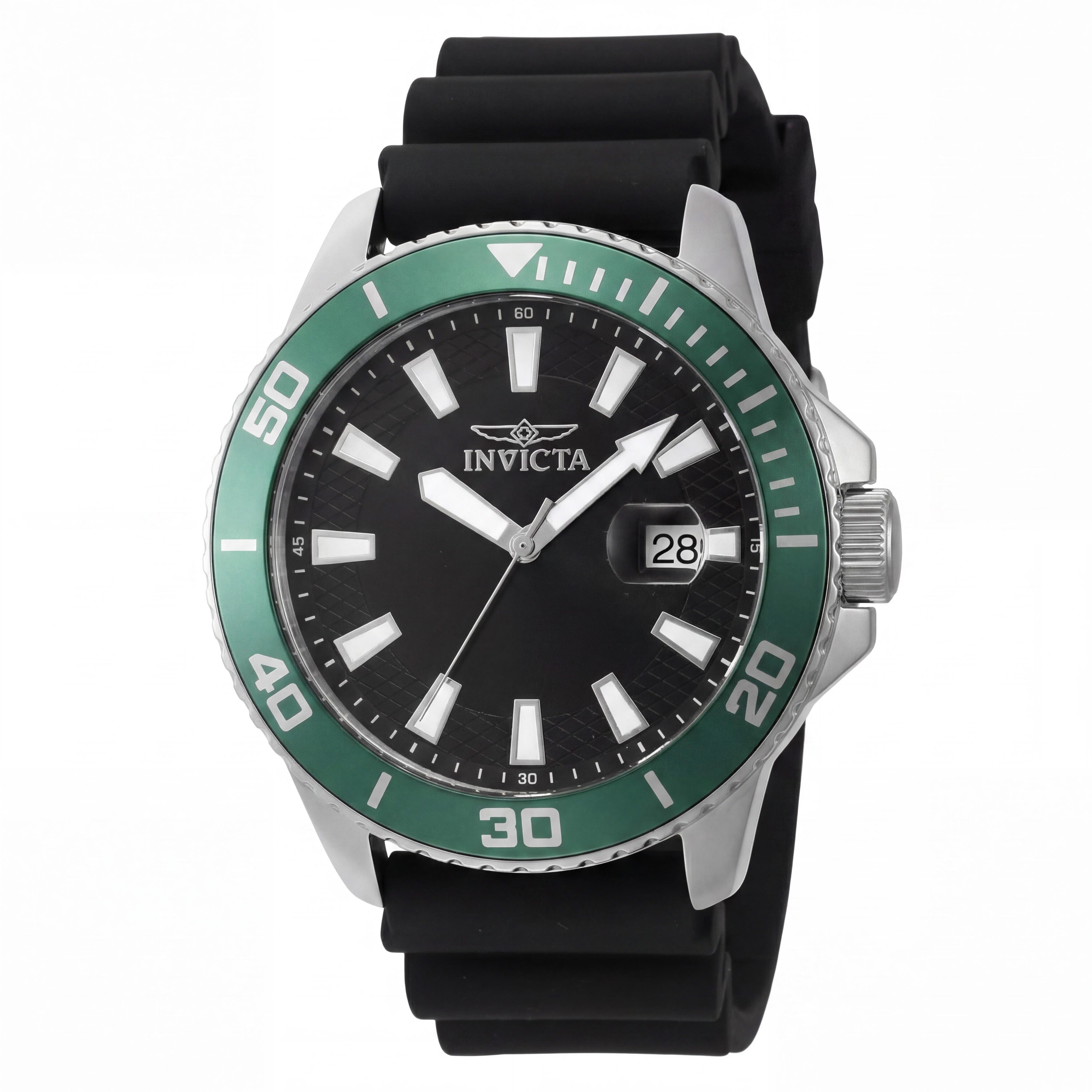Invicta Pro Diver IN-46088-AMZUK Reloj unisex de 45 mm con caja de acero inoxidable negra y esfera negra, movimiento de cuarzo, Photo 1