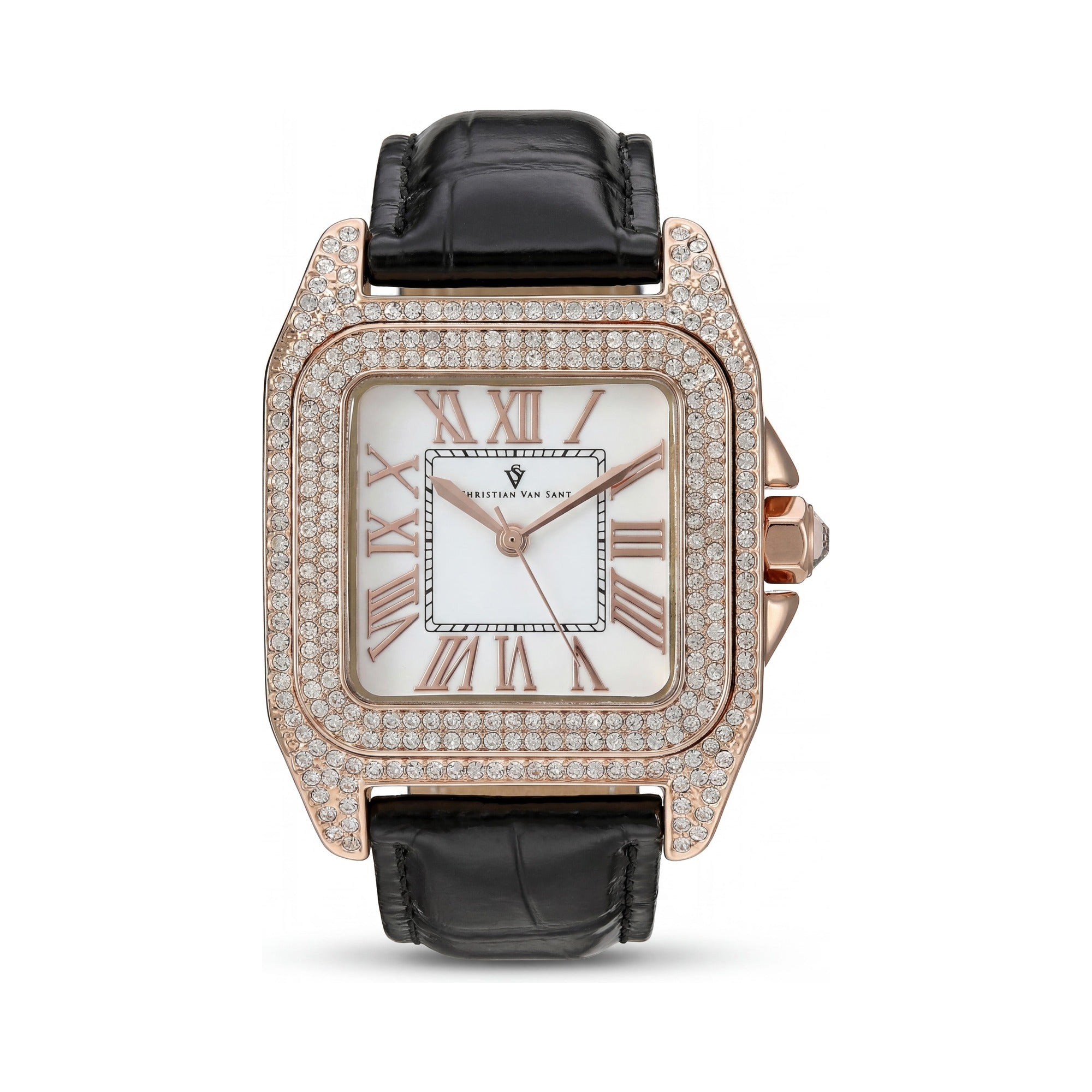 Christian Van Sant Casual Women's White Case & Dial Watch with Bezel Crystals, Water Resistant 30M, Photo 1