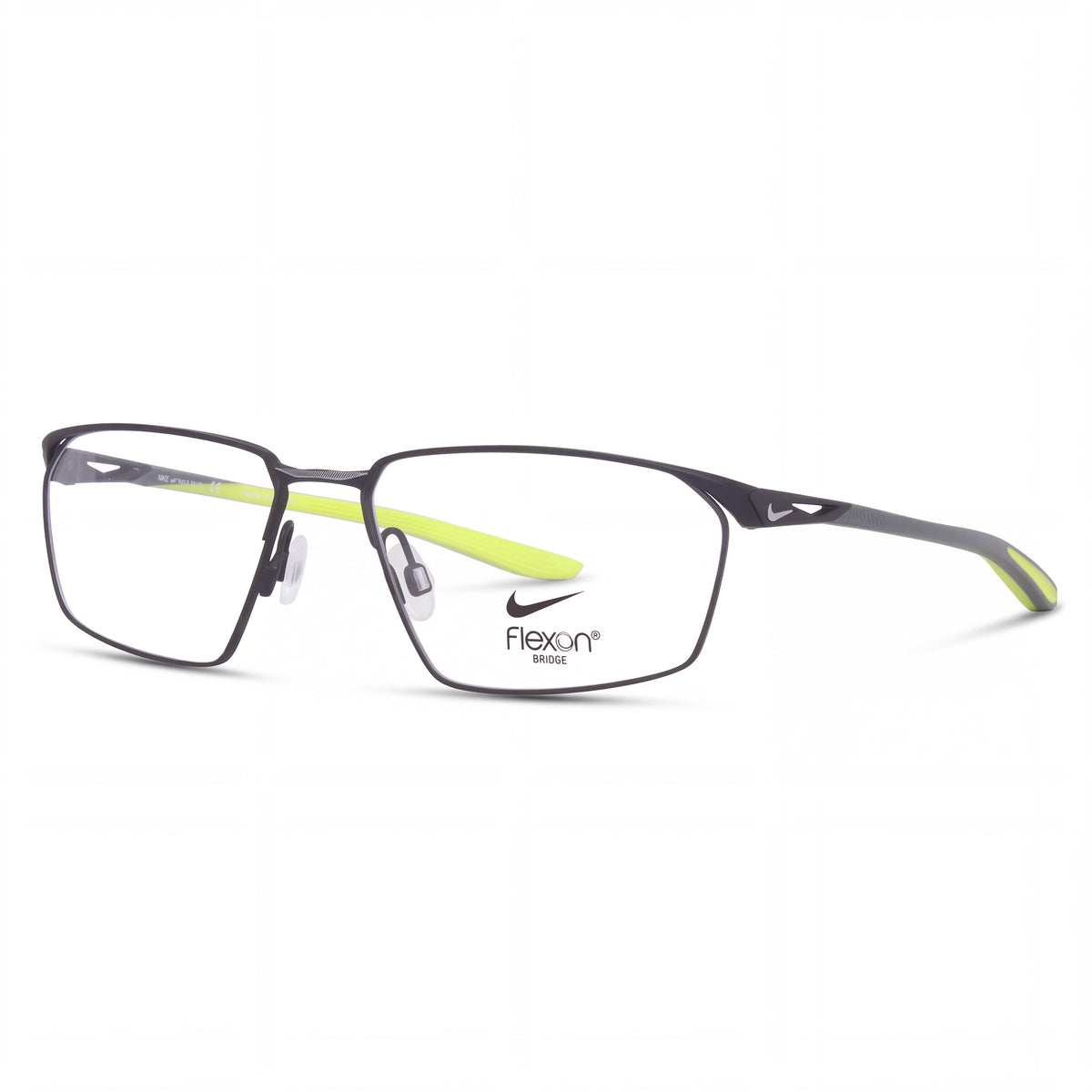 Gafas Nike unisex de armazón de acero aleado 4311 con lentes de policarbonato de 56 mm, color negro satén/voltio, Photo 1