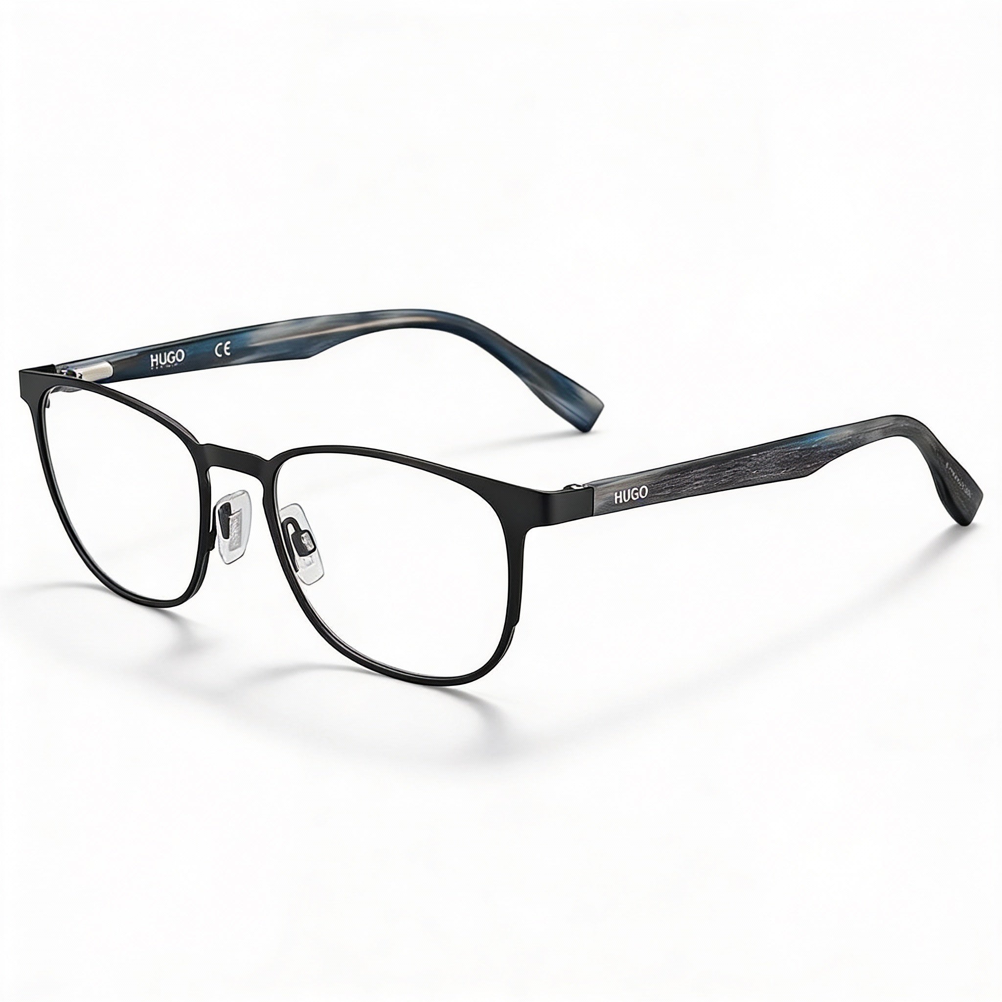 HUGO Hugo 0304 Unisex Matte Black Stainless Steel & Acetate Eyeglasses 53mm, Photo 1