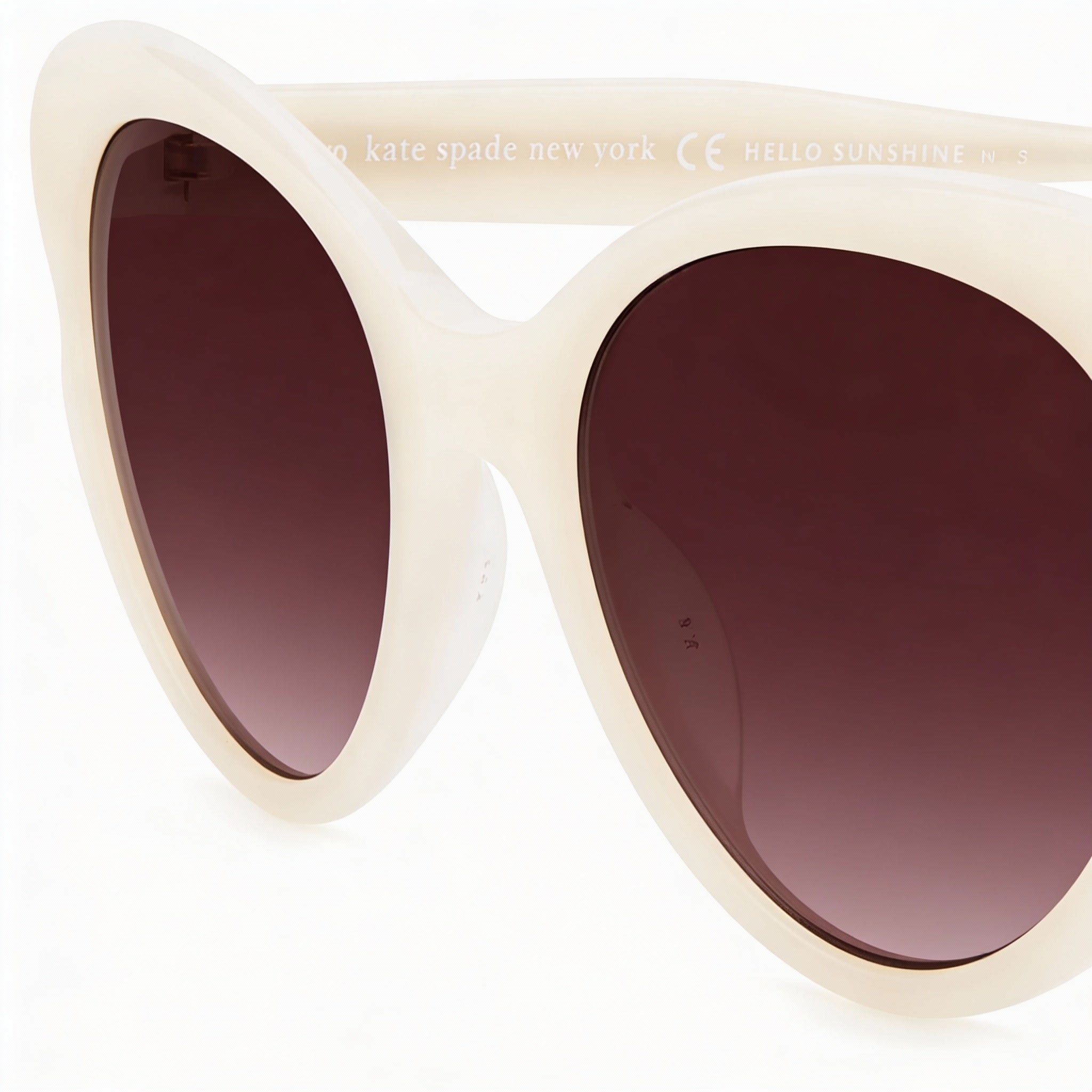 Gafas de sol Kate Spade New York Seasonal para mujer, montura de acetato blanco y rosa, lentes de policarbonato blanco con protección UV, 53 mm, Photo 2