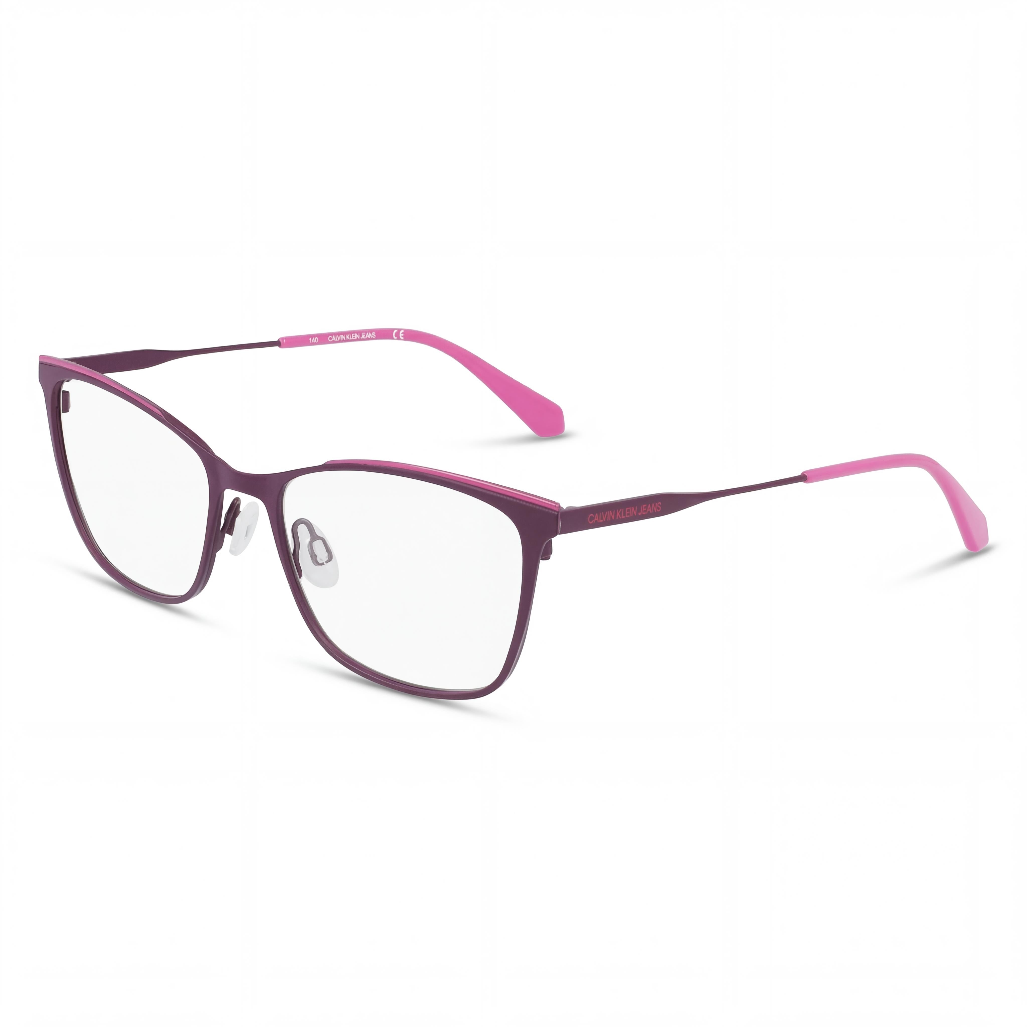 Calvin Klein Jeans CKJ21207 Women's Metal Cat Eye Eyeglasses Purple Party Pink 53mm, Photo 1