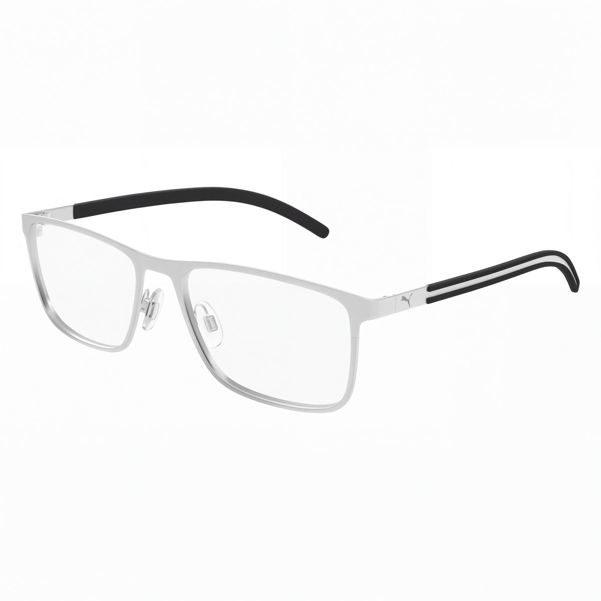 PUMA Pu0512o-002 Unisex Classic Acetate Silver Transparent Eyeglasses with Multicolor Lenses 58-18-145, Photo 1