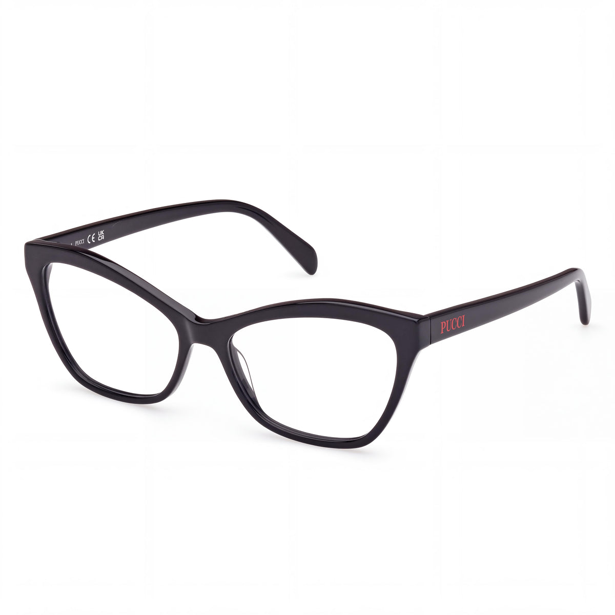 Gafas graduadas para mujer Emilio Pucci EP5241 MODERNO de acetato con lentes transparentes, negro brillante, 57 mm, Photo 1