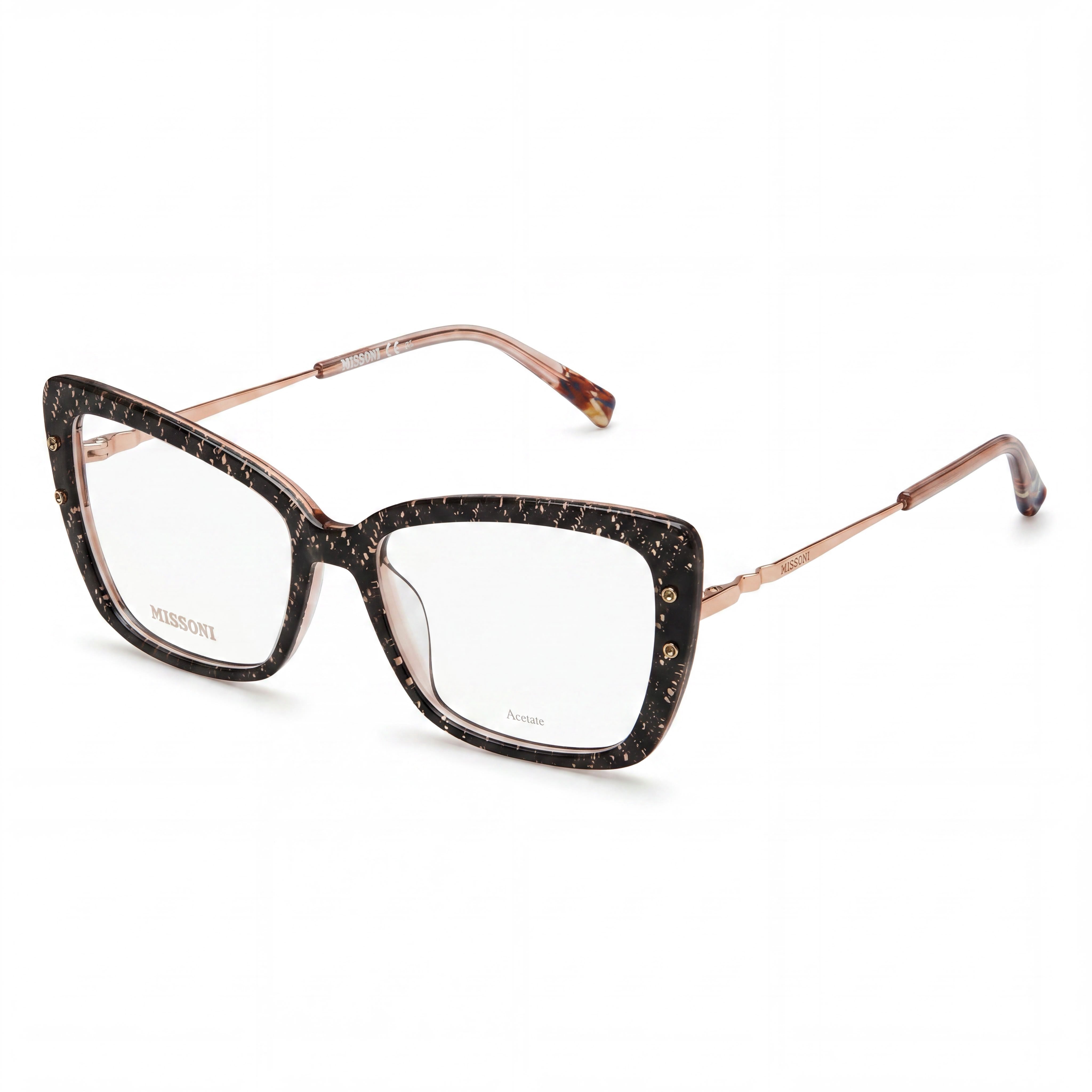 Gafas de sol casuales Missoni para mujer con montura de poliamida en color nude negro y lentes de policarbonato de 54 mm, Photo 1