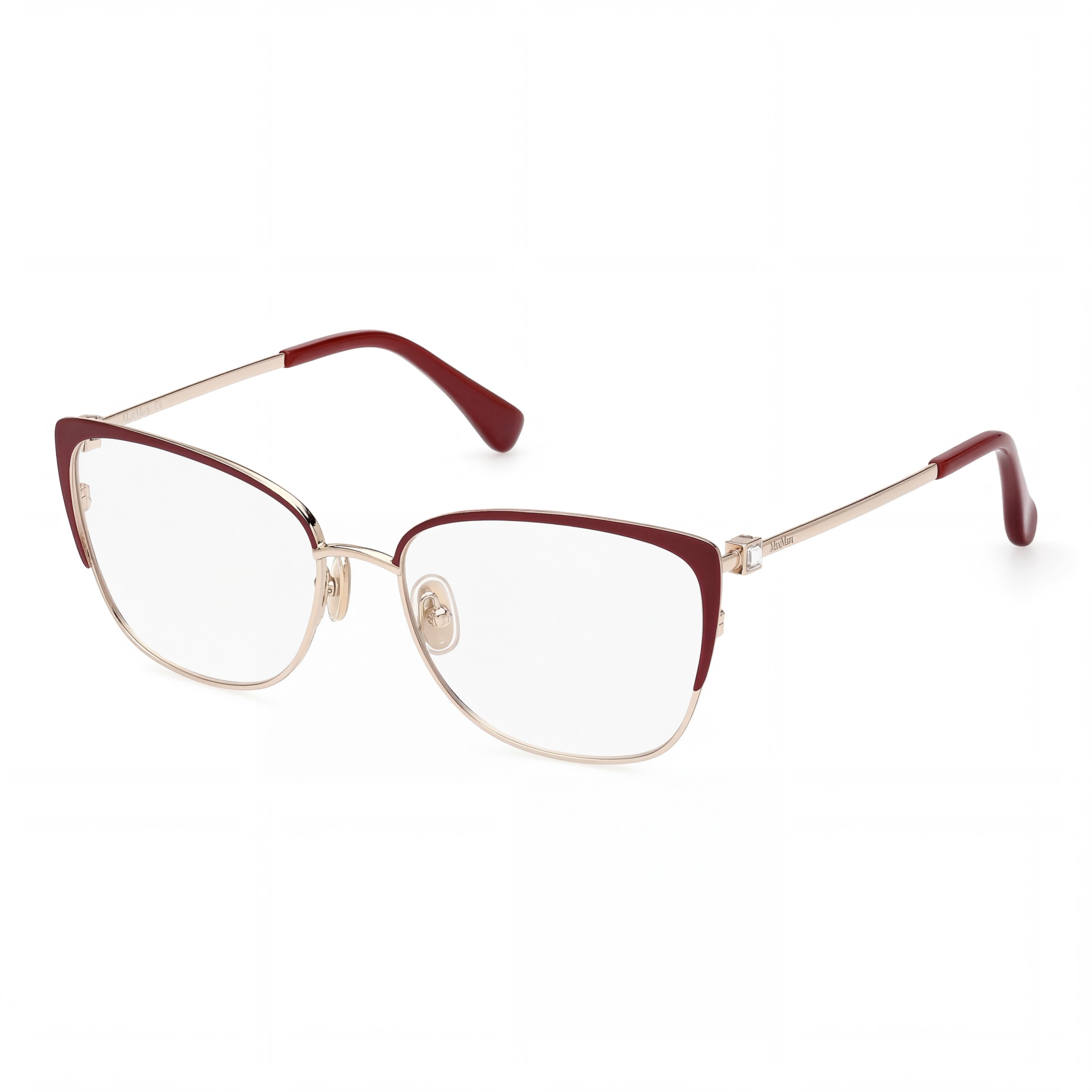 Montura de Gafas para Mujer MaxMara Modern, Montura de Metal Dorada Marrón Havana, Ancho de Lente 55mm, Photo 1