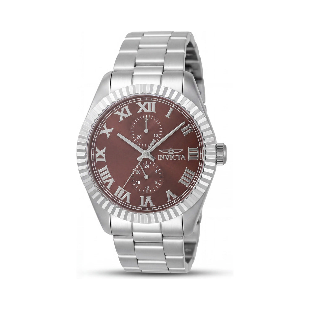 Invicta Specialty 47424 Unisex Chronograph Quartz Movement Stainless Steel Watch 43mm Brown Dial Water Resistant