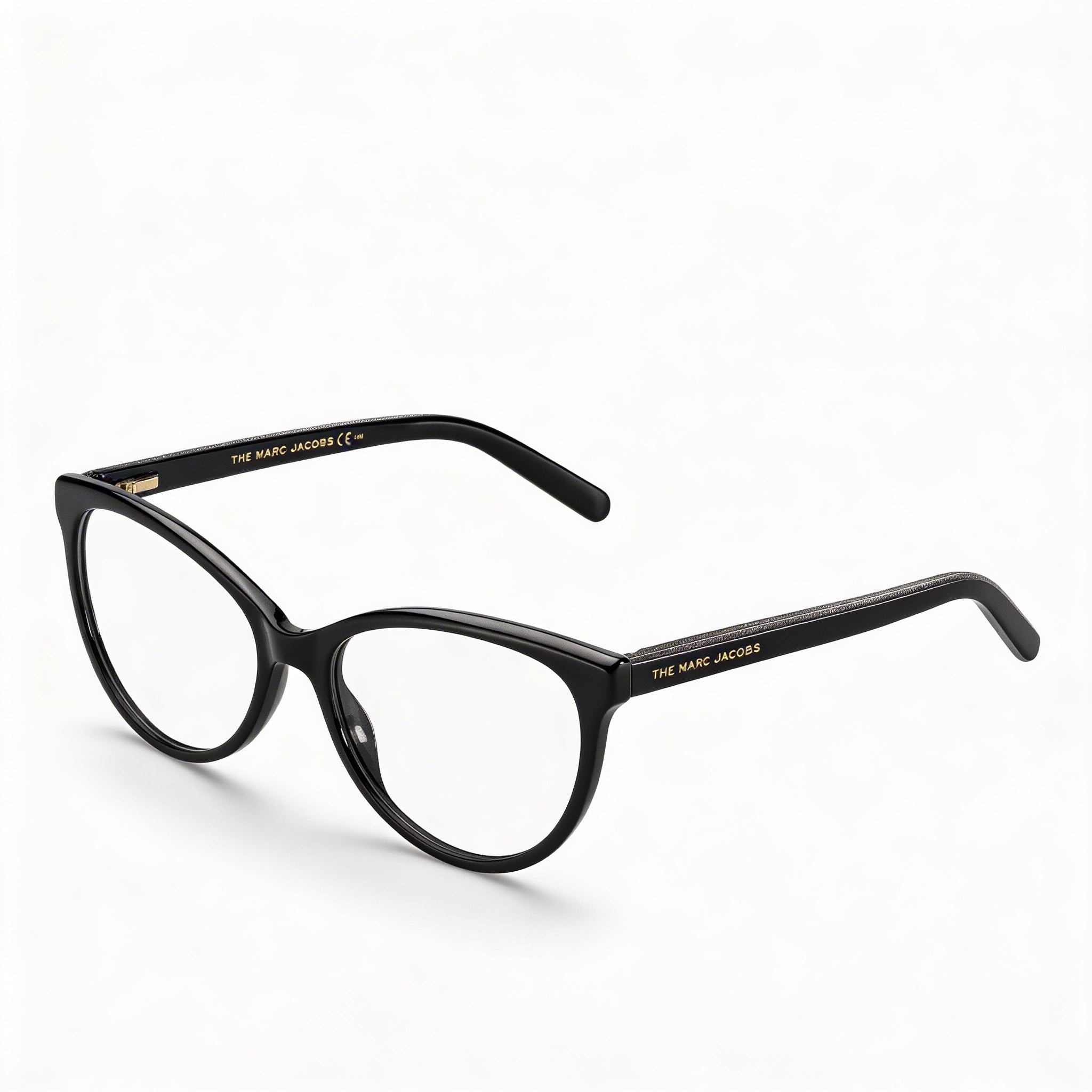 Gafas Marc Jacobs Marc 463 para mujer, armazón de plástico negro tipo ojo de gato, lentes transparentes de policarbonato, 53 mm, Photo 1