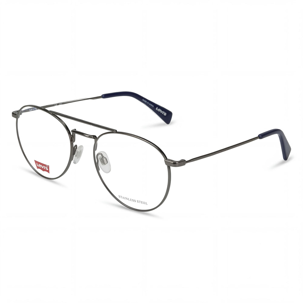 Gafas unisex Levi's Lv 1006 redondas/ovaladas de metal, color rutenio oscuro, lentes de 54 mm, puente de 19 mm, patillas de 145 mm