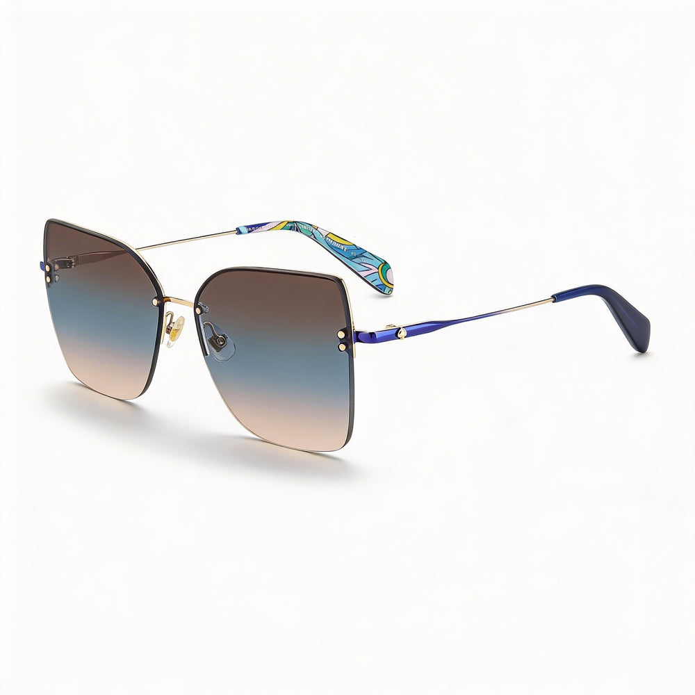 kate spade new york Ariella/G/S Women's Stainless Steel Gradient UV Sunglasses Gold Blue Brown Teal Blue Pink Shaded 58-15-140