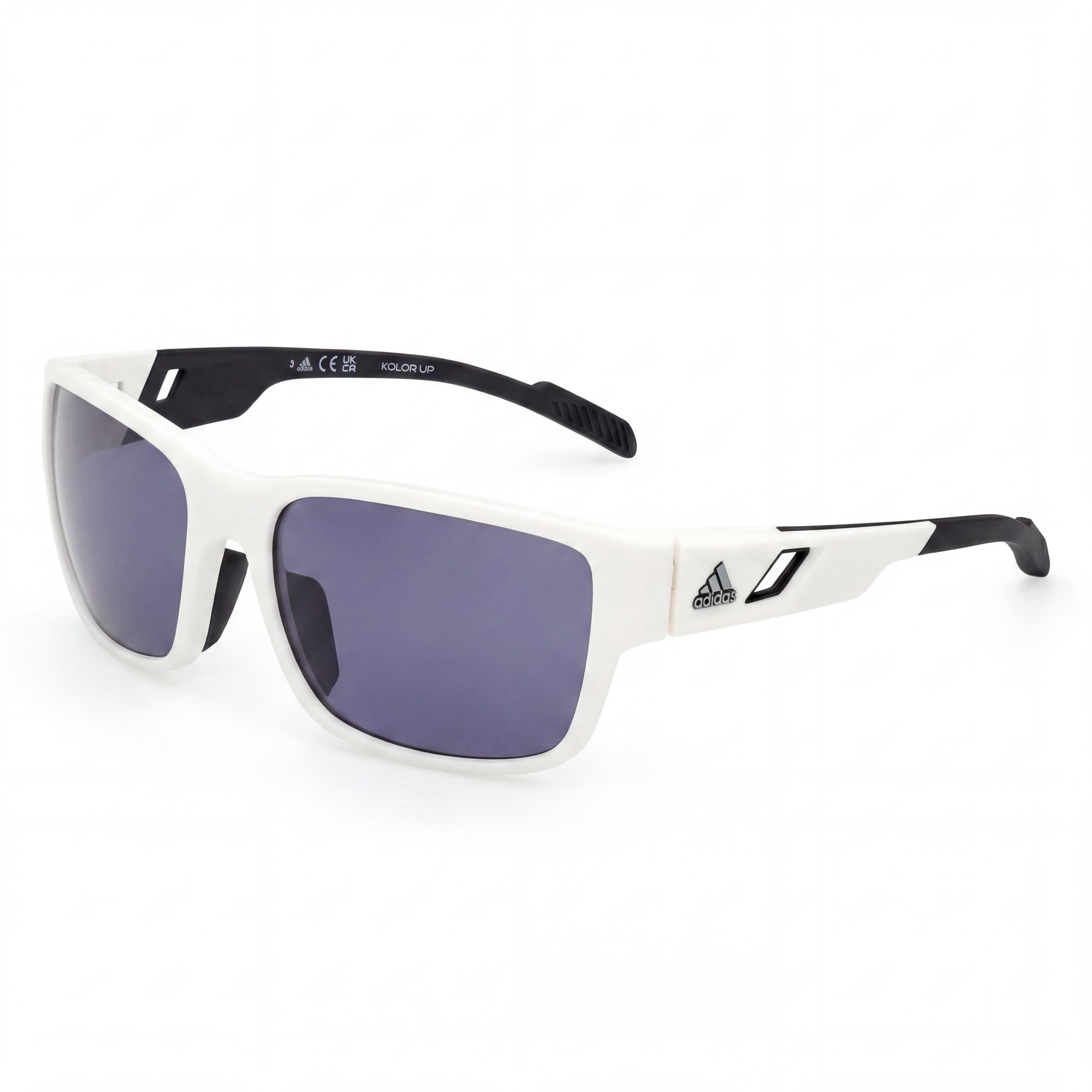 adidas Sp0069 Men’s Injected Frame Sunglasses, White Smoke Frame with Smoke Non- Lenses, 61mm, Photo 1