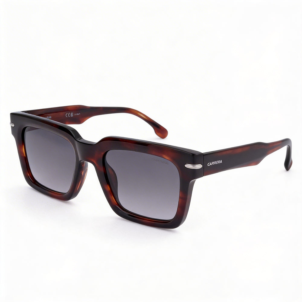 Carrera Signature Gafas de sol de hombre de acetato cuerno marrón, gris oscuro sombreado no polarizadas 100% UV 52mm