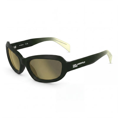 KARL LAGERFELD Klj6200s Gafas de sol de mujer caqui champán de plástico con espejo dorado y protección UV Talla L