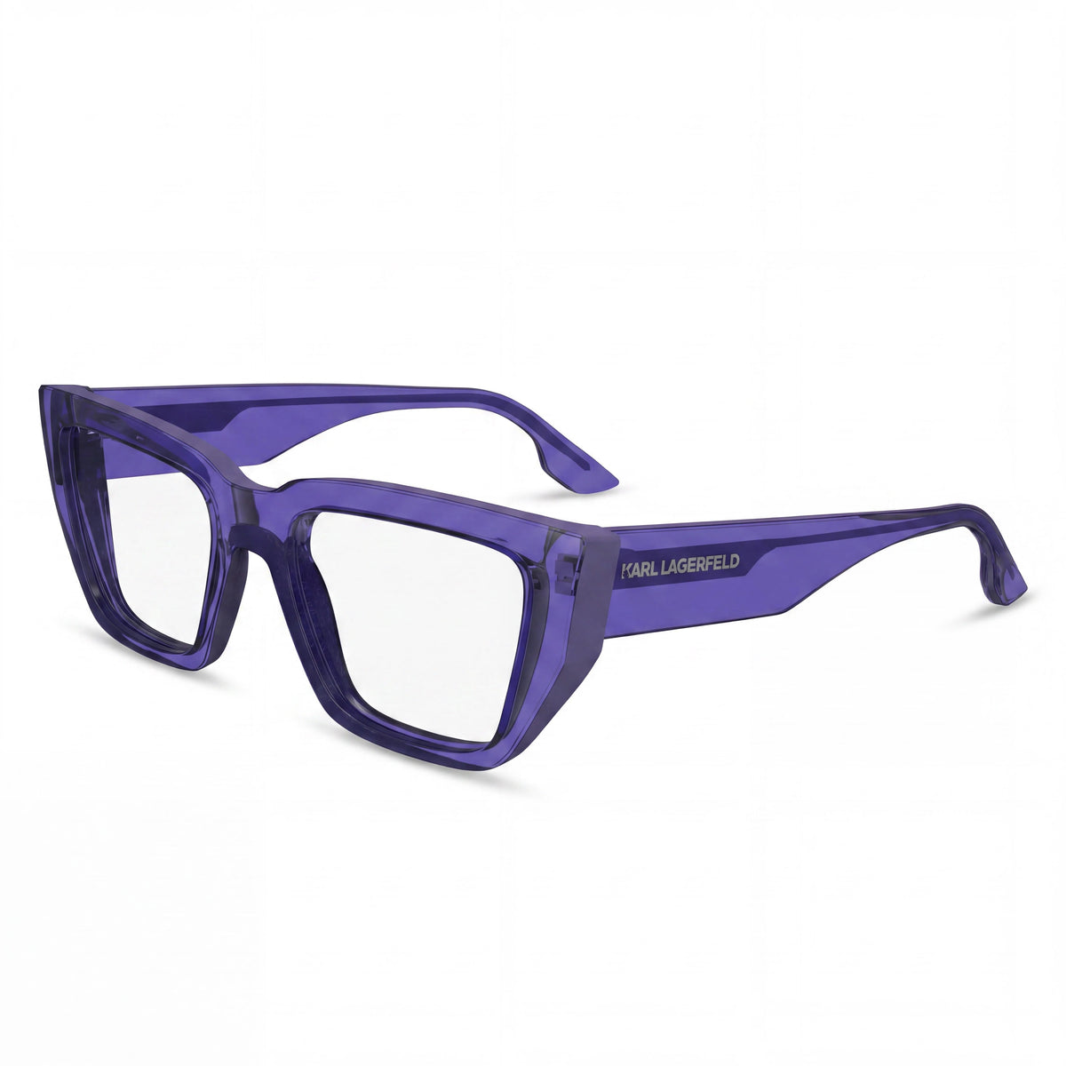 Gafas de sol KARL LAGERFELD modernas para mujer con montura de plástico inyectado violeta, lentes de policarbonato violeta y protección UV 52-19-52, Photo 1