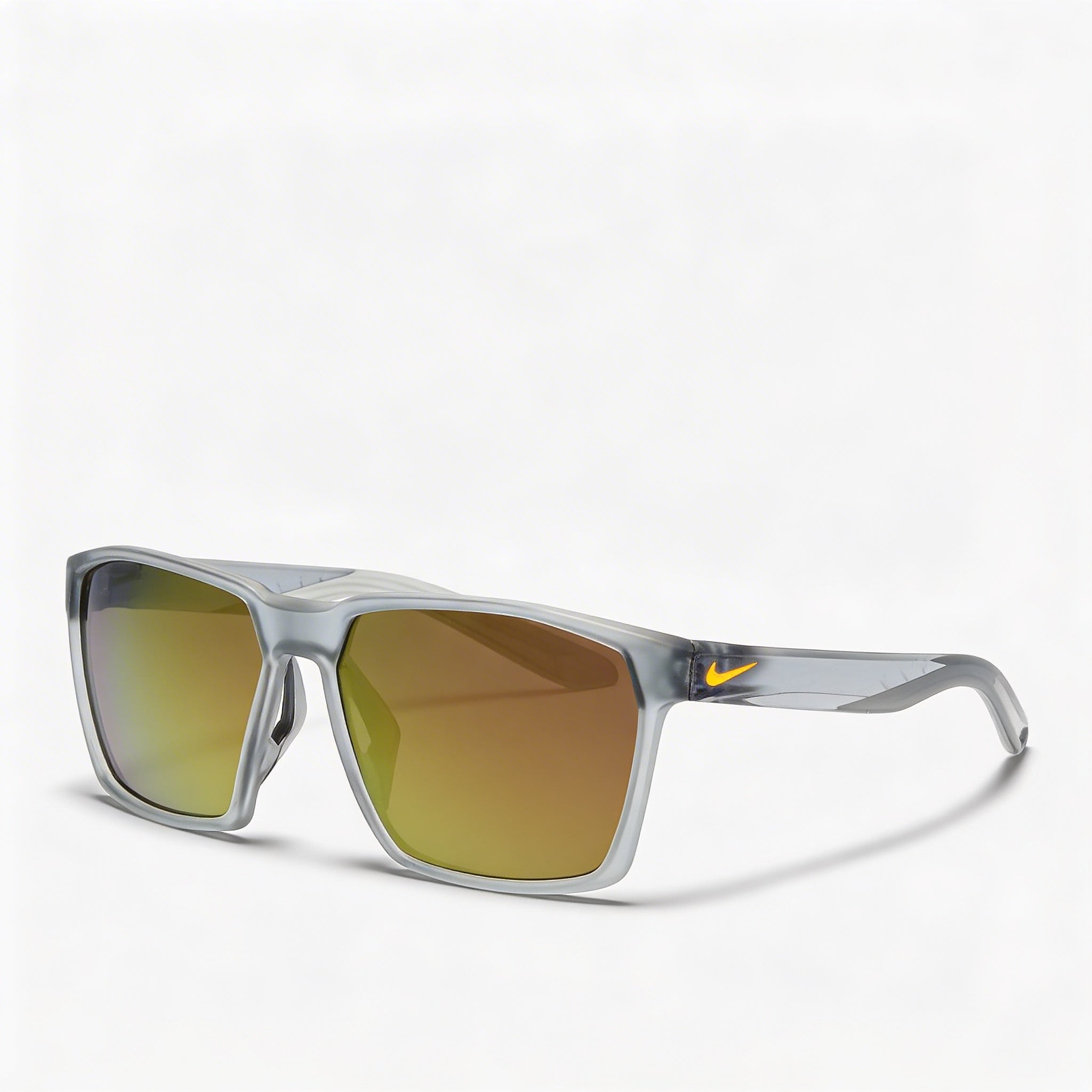Gafas de sol de nailon unisex Nike Maverick, montura gris lobo mate marrón naranja, lentes UV no polarizadas de espejo marrón naranja de acetato de 60 mm, Photo 1