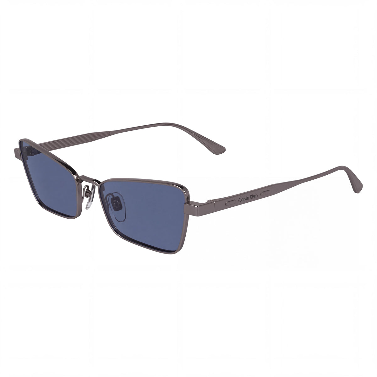 Calvin Klein Ck24110s Women's Butterfly Metal Light Gunmetal Sunglasses with Light Blue Lenses 53mm, Photo 1