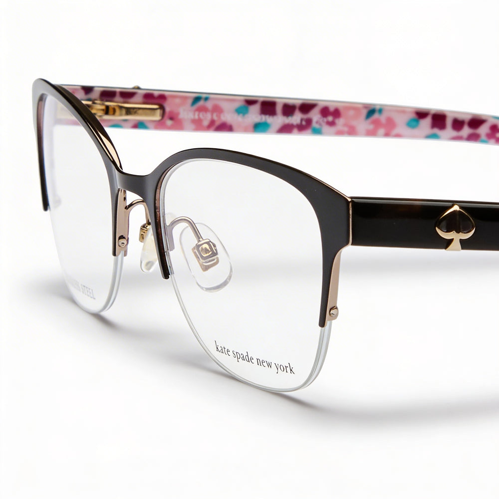 Gafas semirrígidas para mujer Kate Spade New York Ferrara de acero inoxidable marrón con lentes de policarbonato de 51 mm