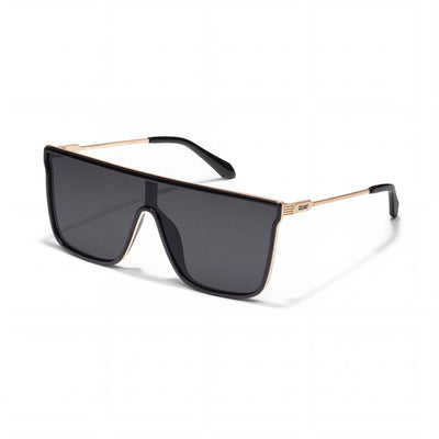 QUAY AUSTRALIA Nightfall Remixed Unisex Oversized Black Polarized Sunglasses, UV Protected, 138mm