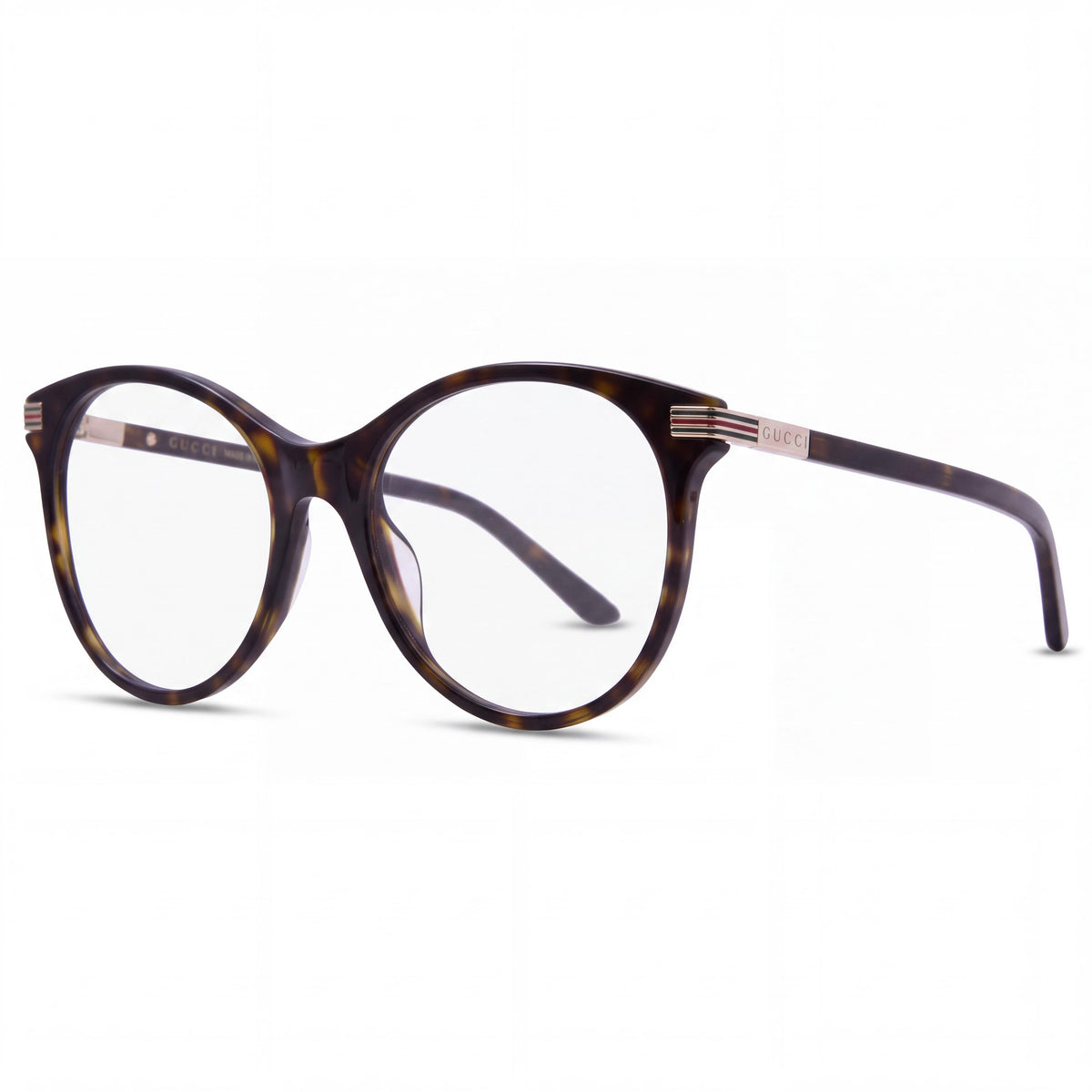 Gucci GG1450O Women's Full Rim Cat Eye Eyeglasses, Tortoise Eco-Acetate Frame, Clear Lenses, Size 53-18-140, Photo 1