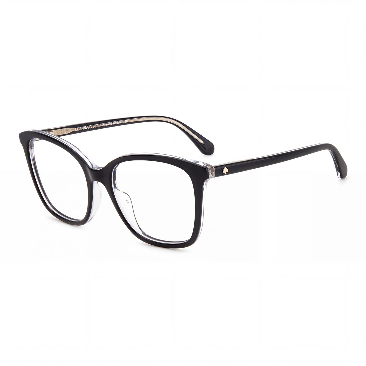 kate spade new york LEANNA/G Women's Black on Clear Eco Acetate Frame Non- Glasses 54-18-140, Photo 1