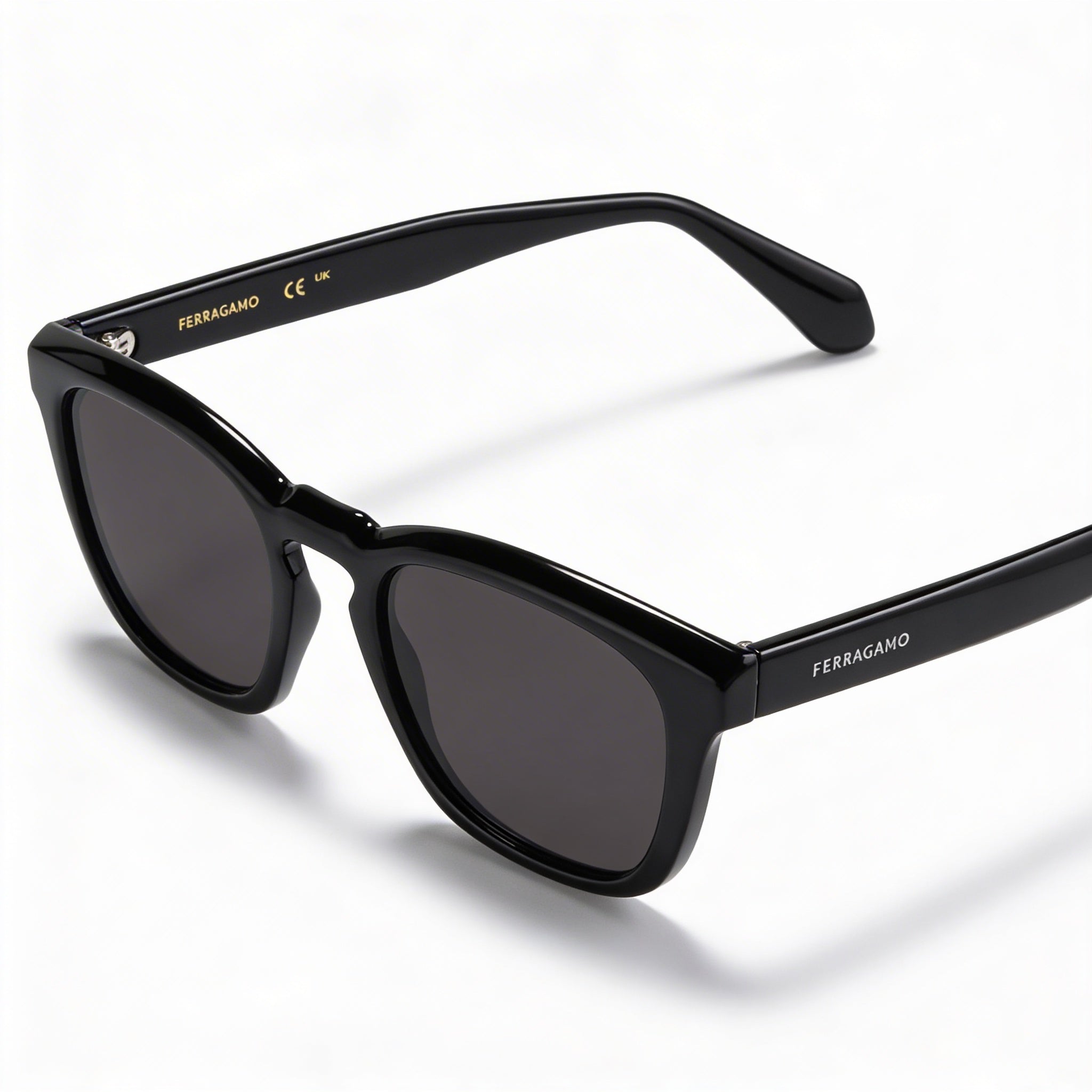 Ferragamo Sf2040se Unisex Eyewear with Black Titanium Frame, featuring Black UV 400 Lenses. Size 50-21-145, Photo 2