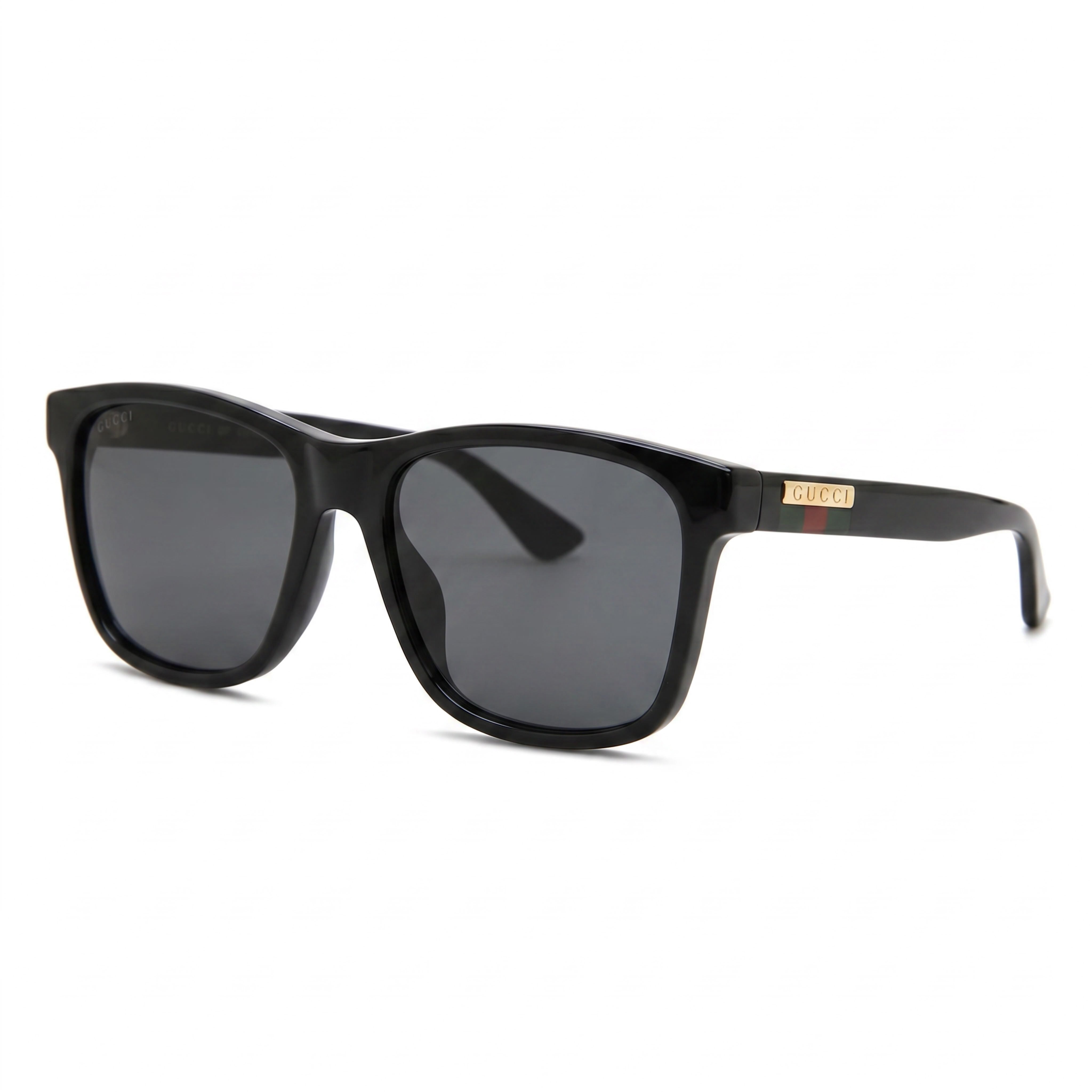 Gafas de sol Gucci GG0746SA-001 para mujer, cuadradas, de plástico inyectado, color negro, con protección UV y lentes gris oscuro de 57 mm, Photo 1
