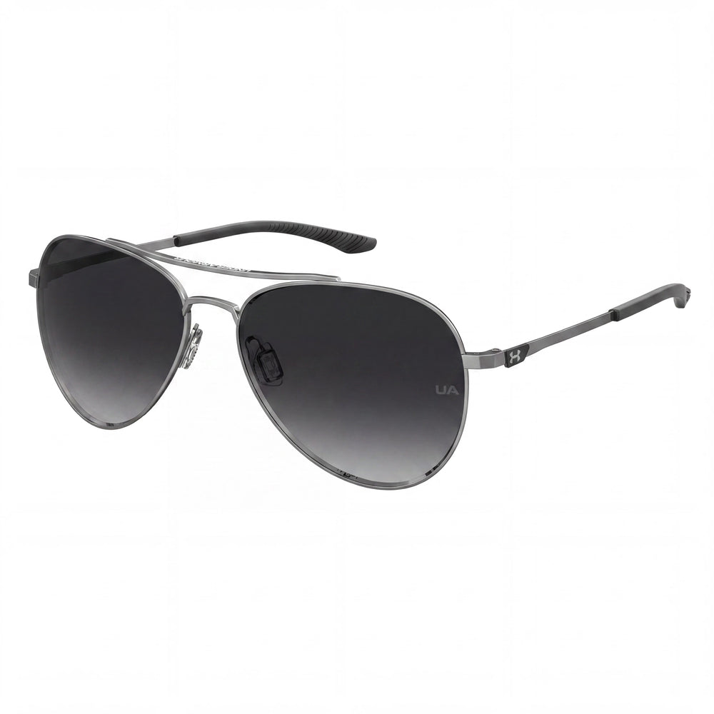 Gafas de sol unisex Under Armour UA 0007/G/S de acero inoxidable con montura gris rutenio oscuro y lentes grises de 59 mm con protección UV.