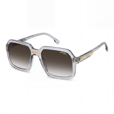 Gafas de sol Carrera Victory C 08/S para hombre, cuadradas, de poliamida ligera gris, con lentes verdes degradadas y protección 100% UV, 56 mm