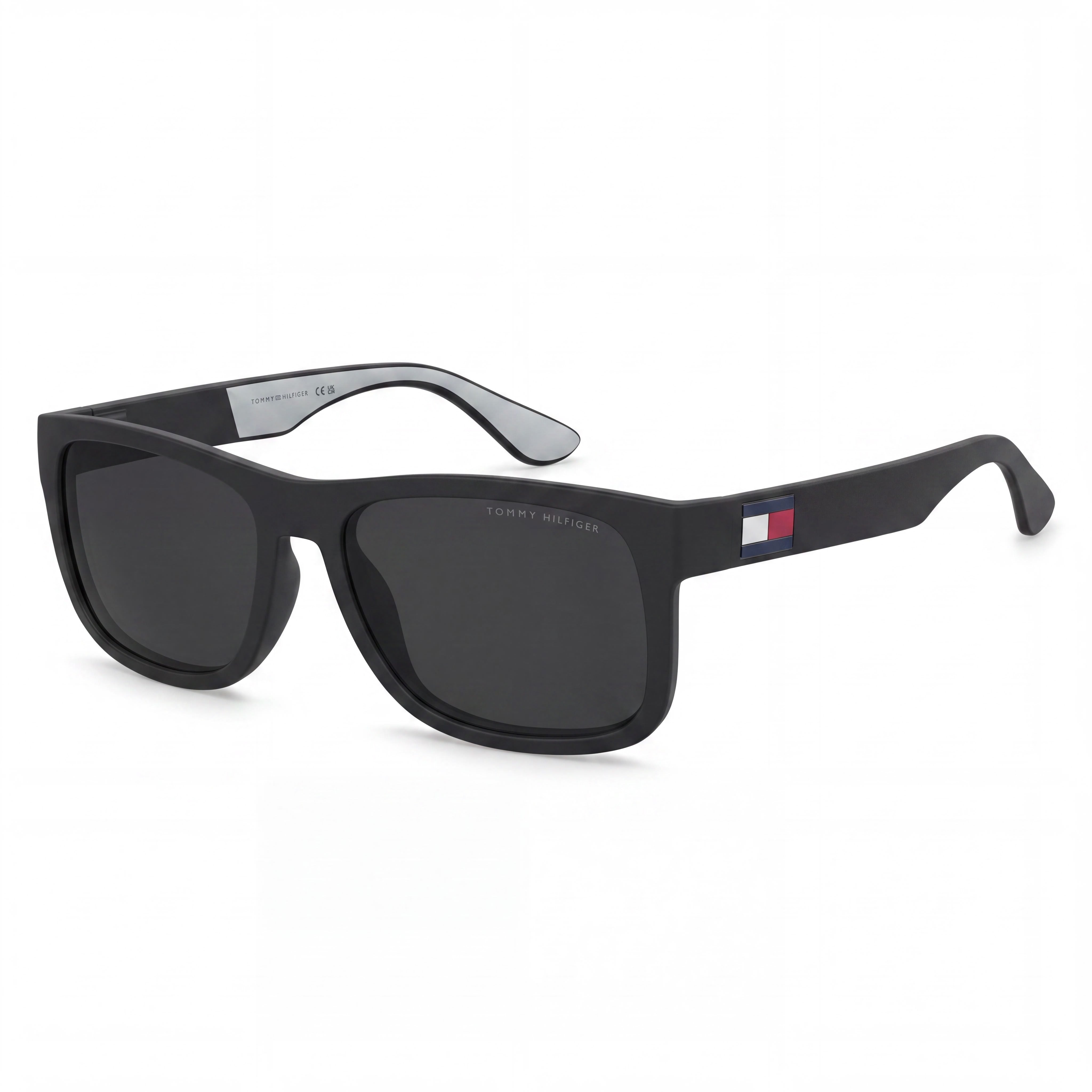 Gafas de sol deportivas clásicas Tommy Hilfiger TH 1556/N/S de acetato para hombre, negras y grises, 100 % protección UV, 56 mm, Photo 1