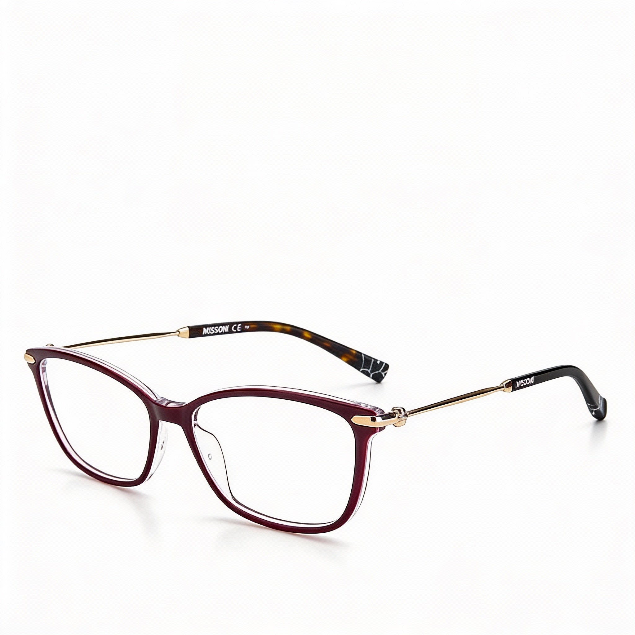 M Missoni MIS 0058 Women's Burgundy Clear Acetate Frame Sunglasses with Polycarbonate Lenses 100% UV Protection 55mm, Photo 1