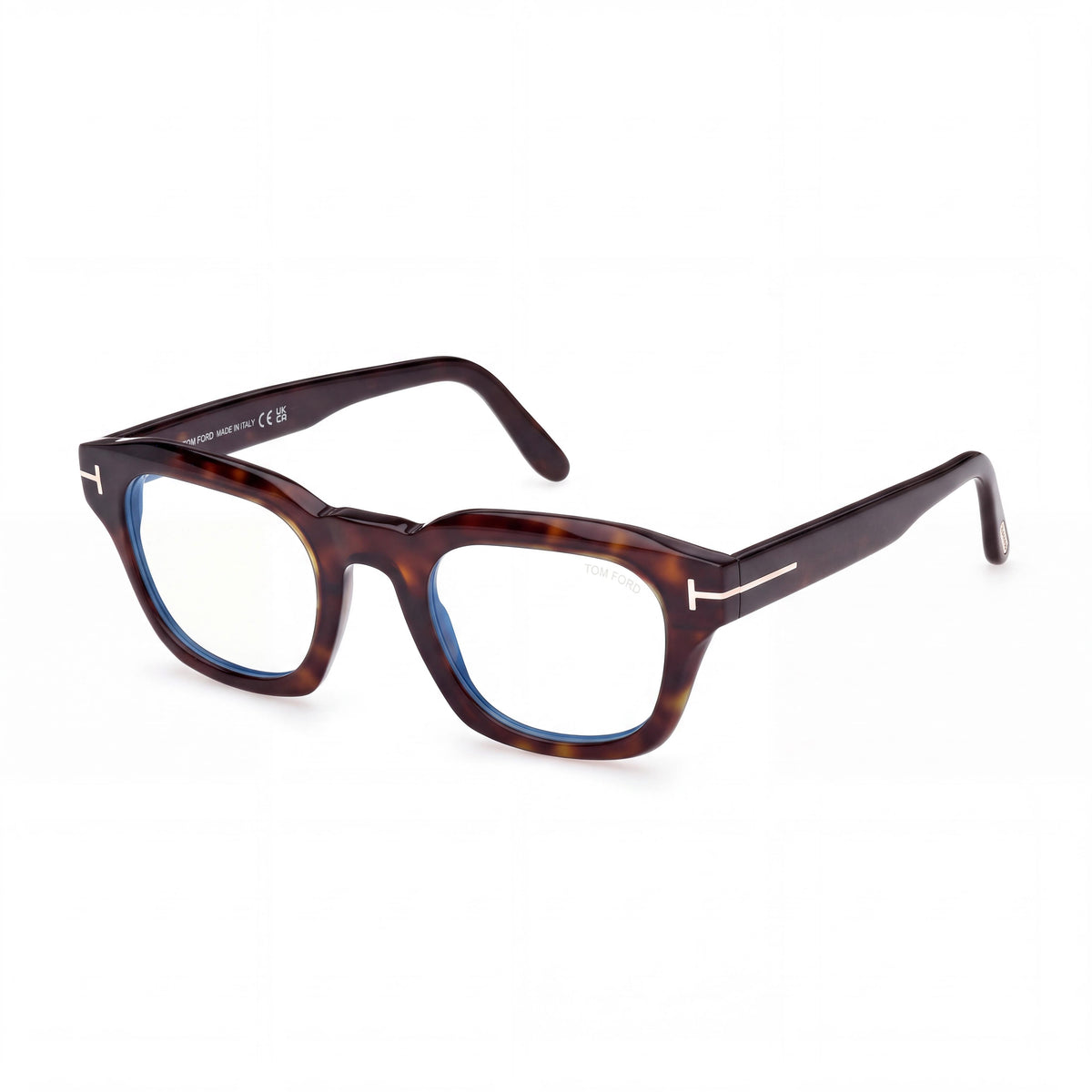 Marcolin Ft6083-b Unisex Square Blue Filter Plastic Dark Havana Sunglasses Black Lenses 48mm, Photo 1
