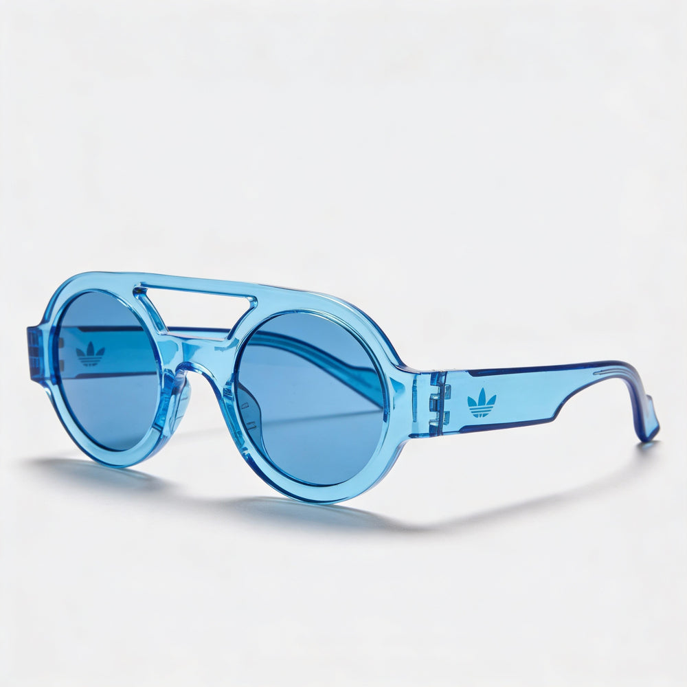 adidas Sports Unisex Multi-coloured Plastic Frame Blue Lens UV Protected Sunglasses, 47mm Lens Width