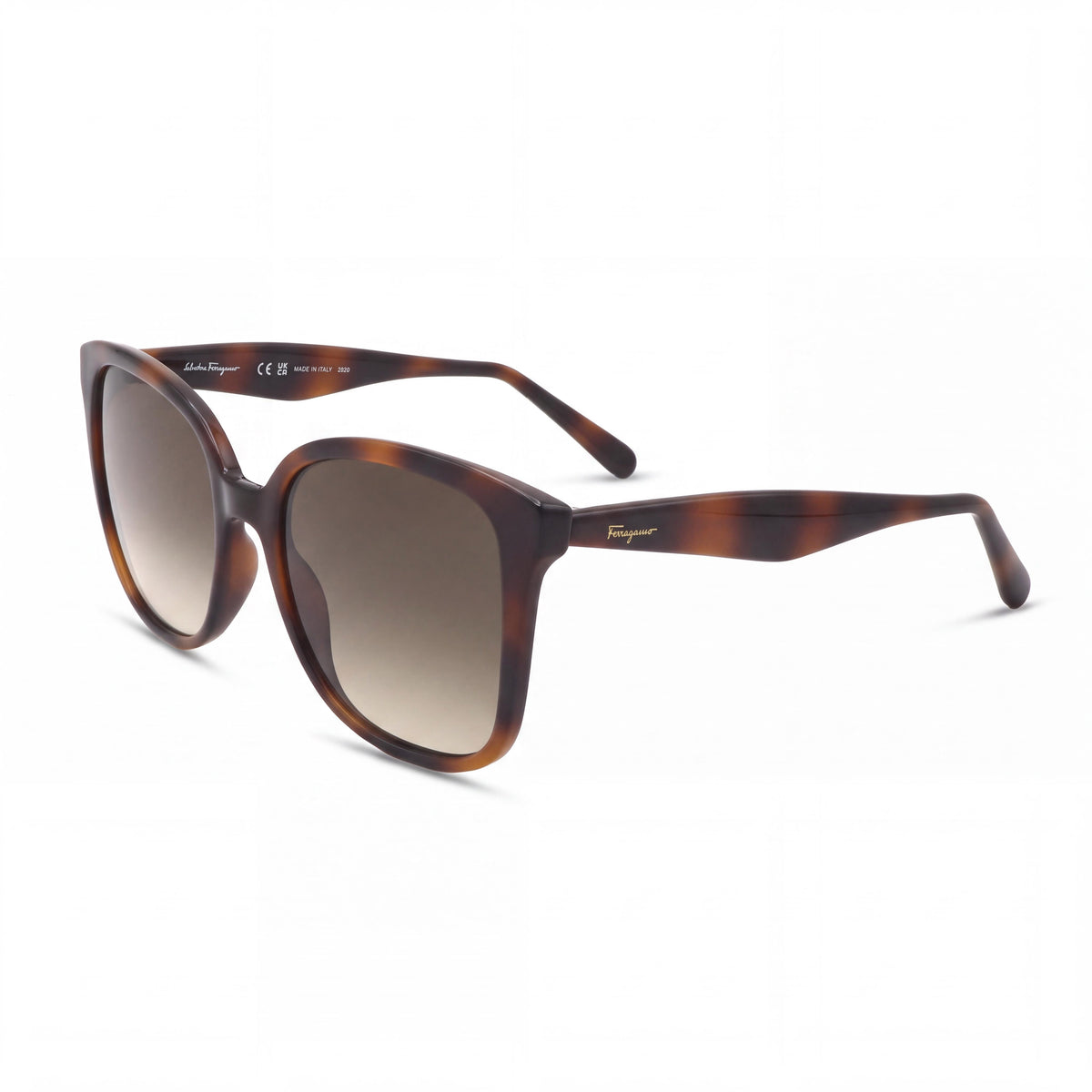 Gafas de sol casuales Salvatore Ferragamo para mujer con montura de plástico de carey y protección UV 400, talla 56, Photo 1