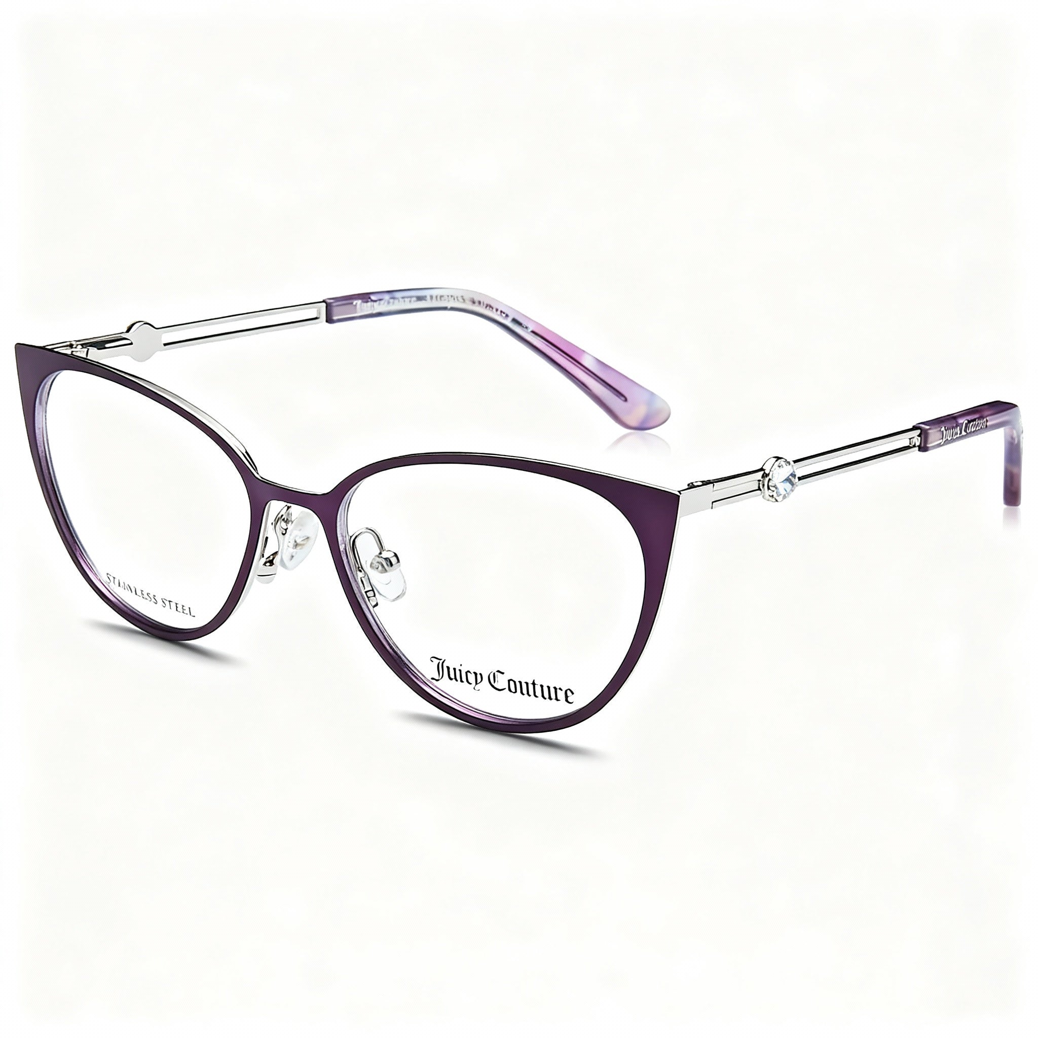 Juicy Couture Ju 221 Modern Unisex Eyeglasses, Matte Violet Alloy Steel Frame, Non-polarised Polycarbonate Lenses 51mm