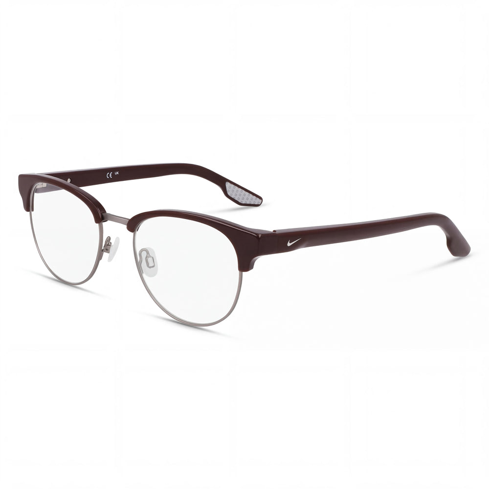 Gafas Ópticas Nike 8402 de Acetato para Hombre con Lentes Transparentes no Polarizadas, color Borgoña Plateado 50-19-145