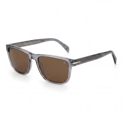 Gafas de sol clásicas unisex David Beckham DB 1060/S, cuadradas de plástico gris, no polarizadas, 100 % protección UV, 57 mm