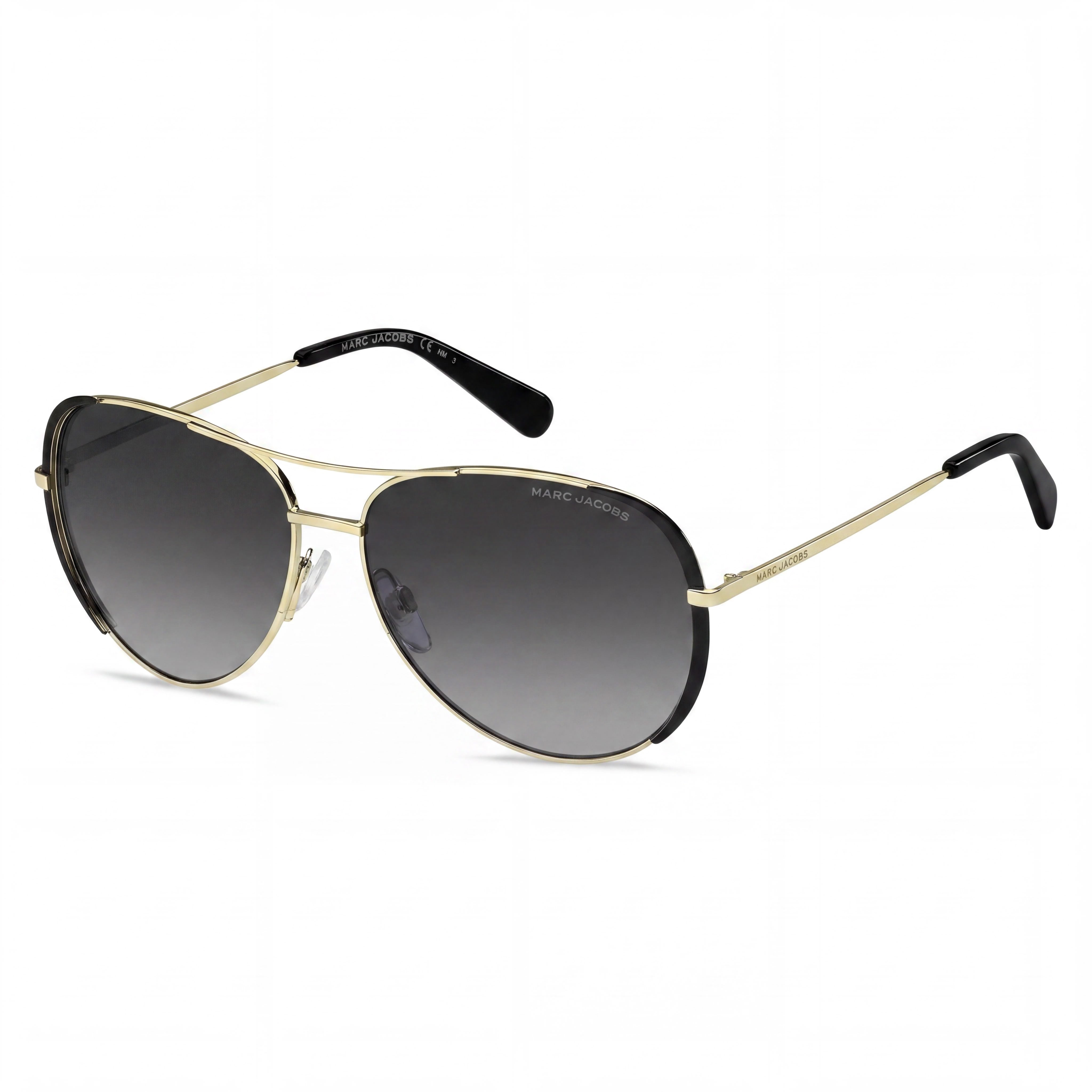 Marc Jacobs Modern Women's Metal Frame Gold Black UV Protection Sunglasses with Polycarbonate Lenses 59mm, Photo 1