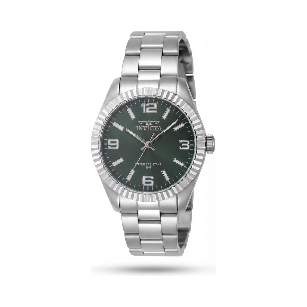 Reloj unisex Invicta Specialty 47465 de acero inoxidable con esfera verde y movimiento de cuarzo, 36 mm