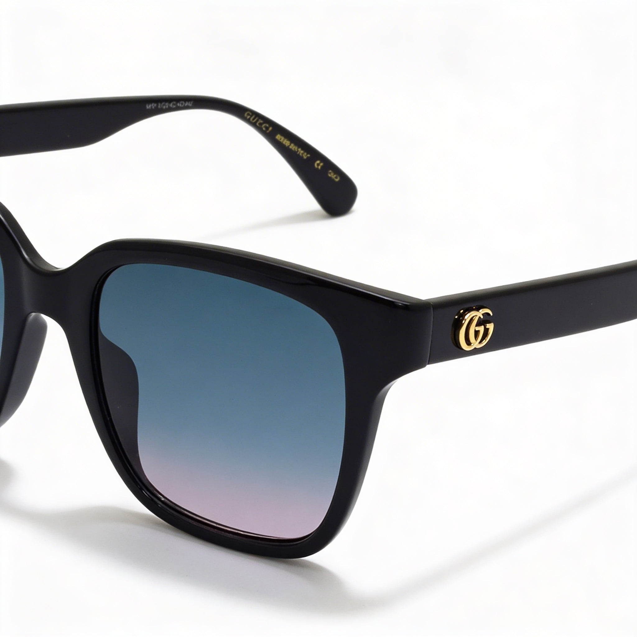 Gucci Gg0715sa Women's Black Blue Injection Sunglasses, UV Protected Blue Gradient Lenses, 53mm, Photo 1