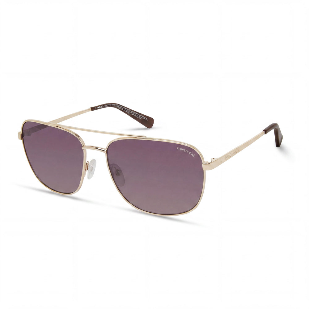 Gafas de sol Kenneth Cole New York Kc5932f de mujer con montura de metal dorado y lentes degradadas marrones de 59 mm